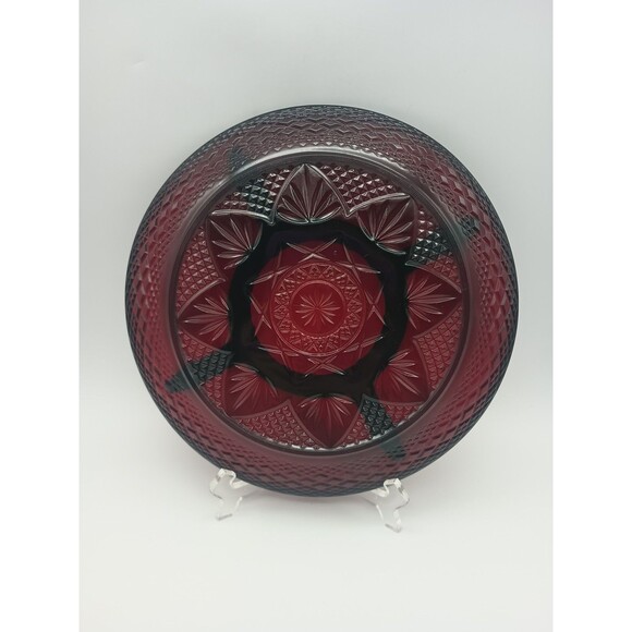 Vintage Arcoroc France Luminarc Ruby Red Glass Divided Relish Plate/Platter 10" - Picture 3 of 5